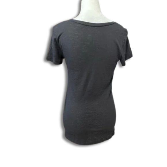 Caslon T-Shirt Scoop Neckline Short Sleeves Cut Cotton Modal Blend Black XS NWOT - Picture 4 of 8